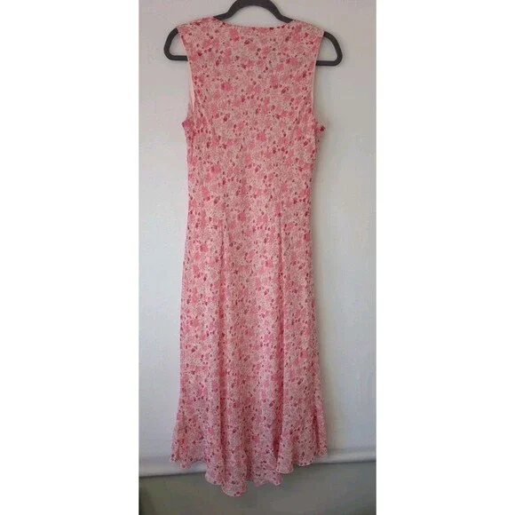 Dressbarn Women's Size 14 Muted Rose Floral Midi Wedding Cottagecore Summer - Picture 5 of 8